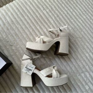 Ana Elegant Cream Platform Sandals